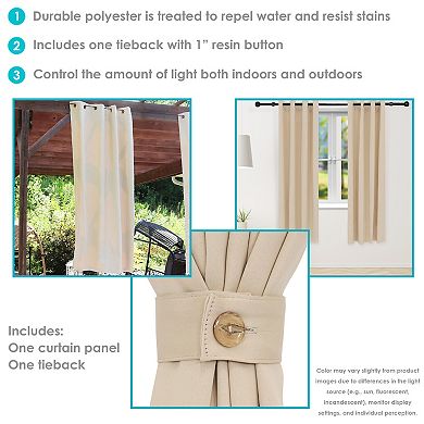 Sunnydaze Room Darkening Curtain Panel - Beige - 52 in x 84 in