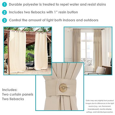 Sunnydaze Room Darkening Curtain Panel - Beige - 52 in x 120 in