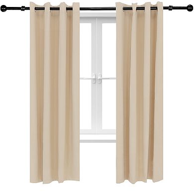 Sunnydaze Room Darkening Curtain Panel - Beige - 52 in x 84 in - Set of 2