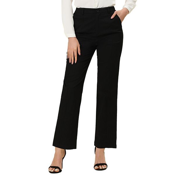 BOSS Womens Blue Zippered Pocketed Slim-leg Unlined Hook-and-bar Wear To Work Pants