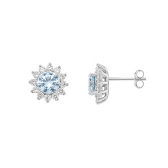 PRIMROSE Sterling Silver Cubic Zirconia Flower Stud Earrings