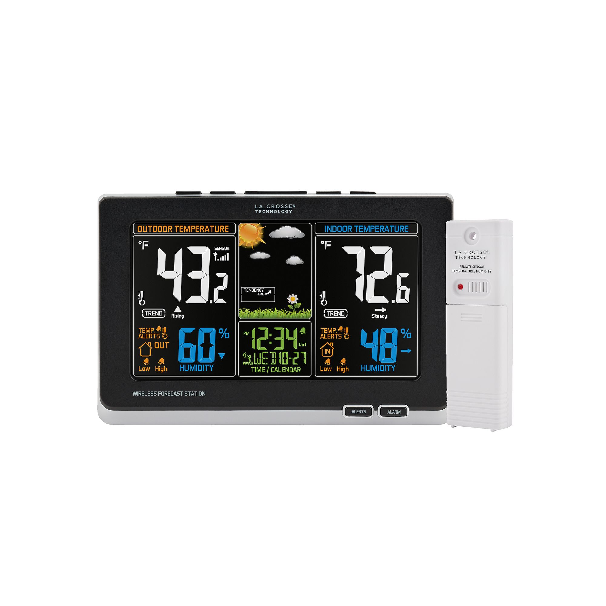 La Crosse Technology Wireless Color Weather Forecast Station with Alerts, B