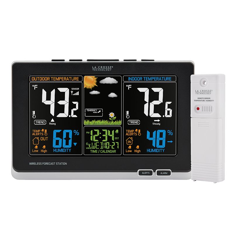 UPC 757456089317 product image for La Crosse Technology Wireless Color Weather Forecast Station with Alerts, Black | upcitemdb.com