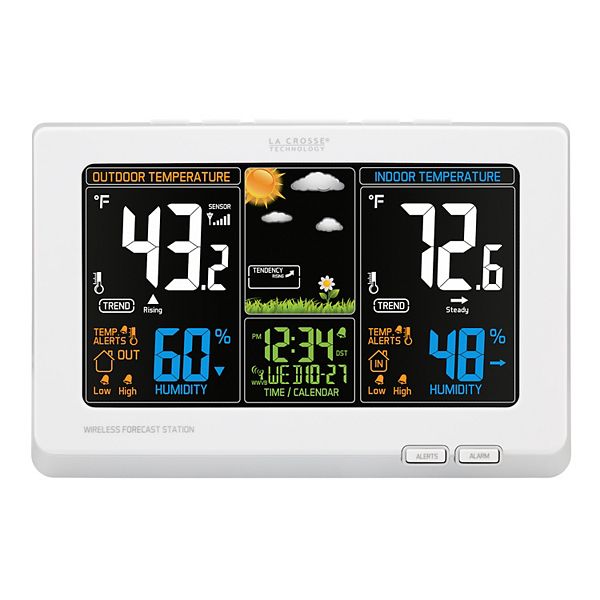 La Crosse Technology Wireless Color Weather Forecast Station with Alerts - White