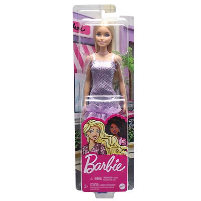 Barbie® Doll with Blonde Hair Lavender Metallic Dress
