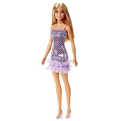 Barbie Doll with Blonde Hair & Lavender Metallic Dress