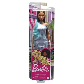 Barbie® Doll with Brunette Hair & Teal Metallic Dress