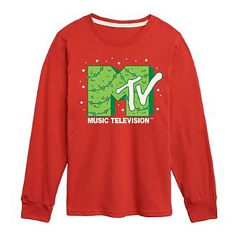 Boys 8-20 MTV Christmas Tree Long Sleeve Graphic Tee