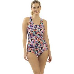 Plus Size Dolfin Ocean Performance Back Colorblock One-Piece