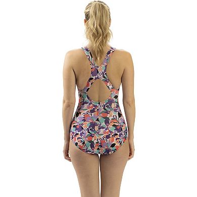 Women's Dolfin Print Conservative One-Piece Swimsuit