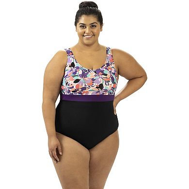 Women's Dolfin Color Block Scoopback One-Piece Swimsuit