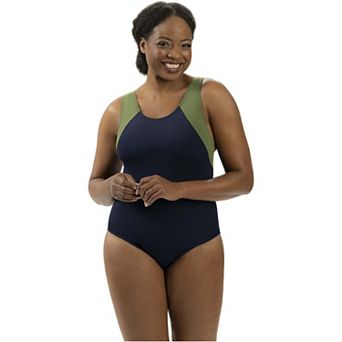 Women's Dolfin Color Block Moderate One-Piece Swimsuit