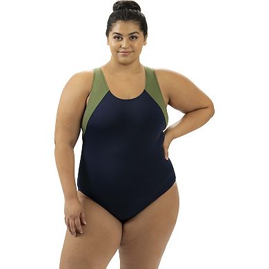 Women's Dolfin Color Block Moderate One-Piece Swimsuit