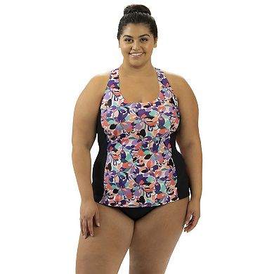 Women's Dolfin Print Twist-Back Tankini Swim Top