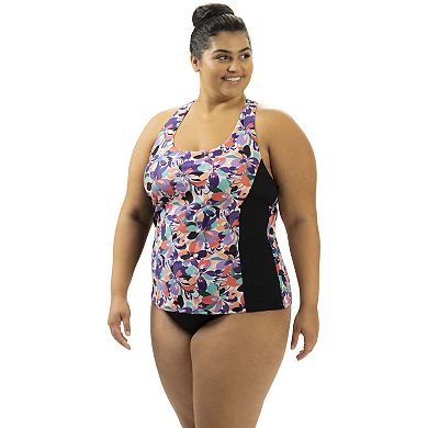 Women's Dolfin Print Twist-Back Tankini Swim Top