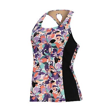 Women's Dolfin Print Twist-Back Tankini Swim Top