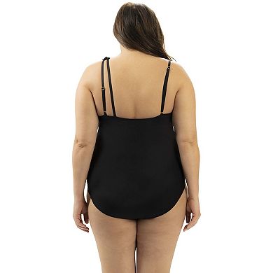 Women's Dolfin Asymmetrical Rib Knit One-Piece Swimsuit