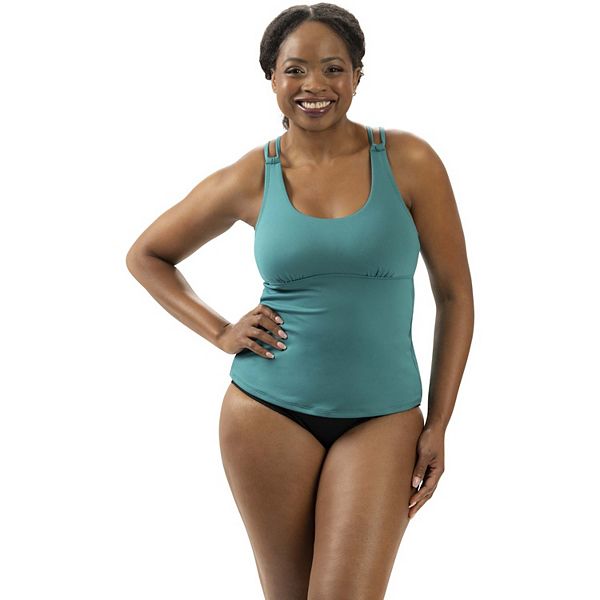 The Kore Scoop Neck Tankini Swim Top in Midnight