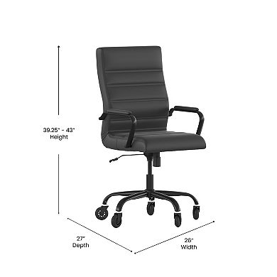 Flash Furniture Whitney High Back White LeatherSoft Executive Swivel Office Chair