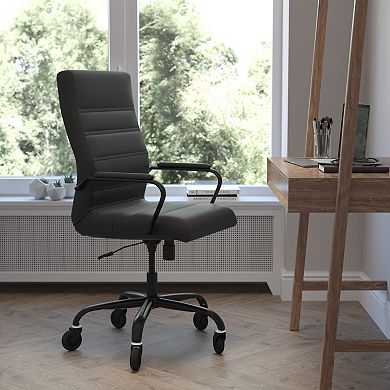 Flash Furniture Whitney High Back White LeatherSoft Executive Swivel Office Chair