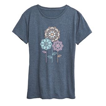 Women's Mandala Flowers Graphic Tee