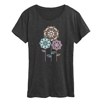 Women's Mandala Flowers Graphic Tee