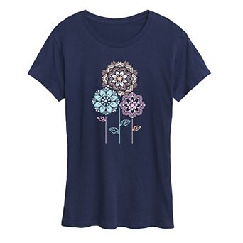 Women's Mandala Flowers Graphic Tee