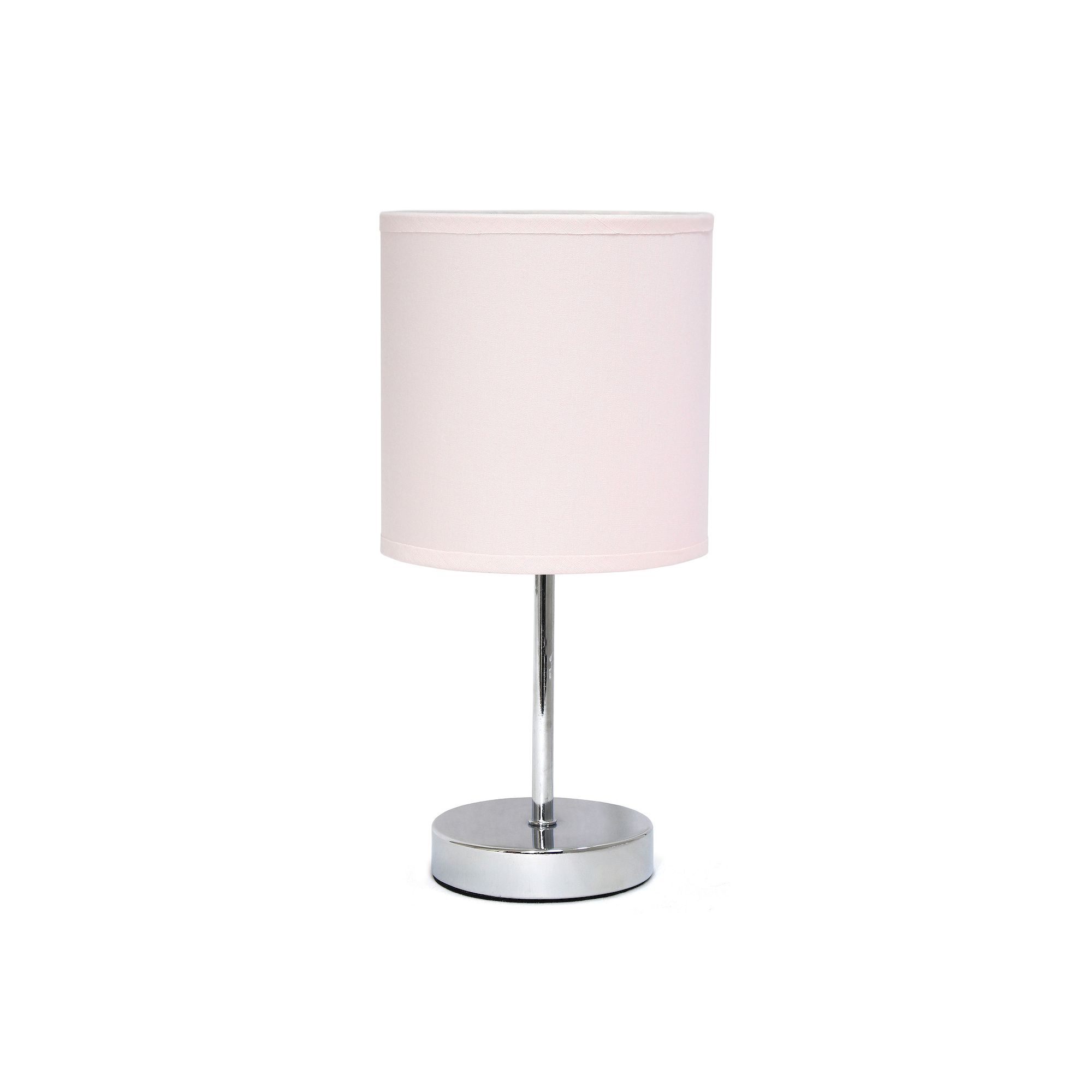 Creekwood Home Petite Metal Stick Lamp, Nickel And Blush Pink