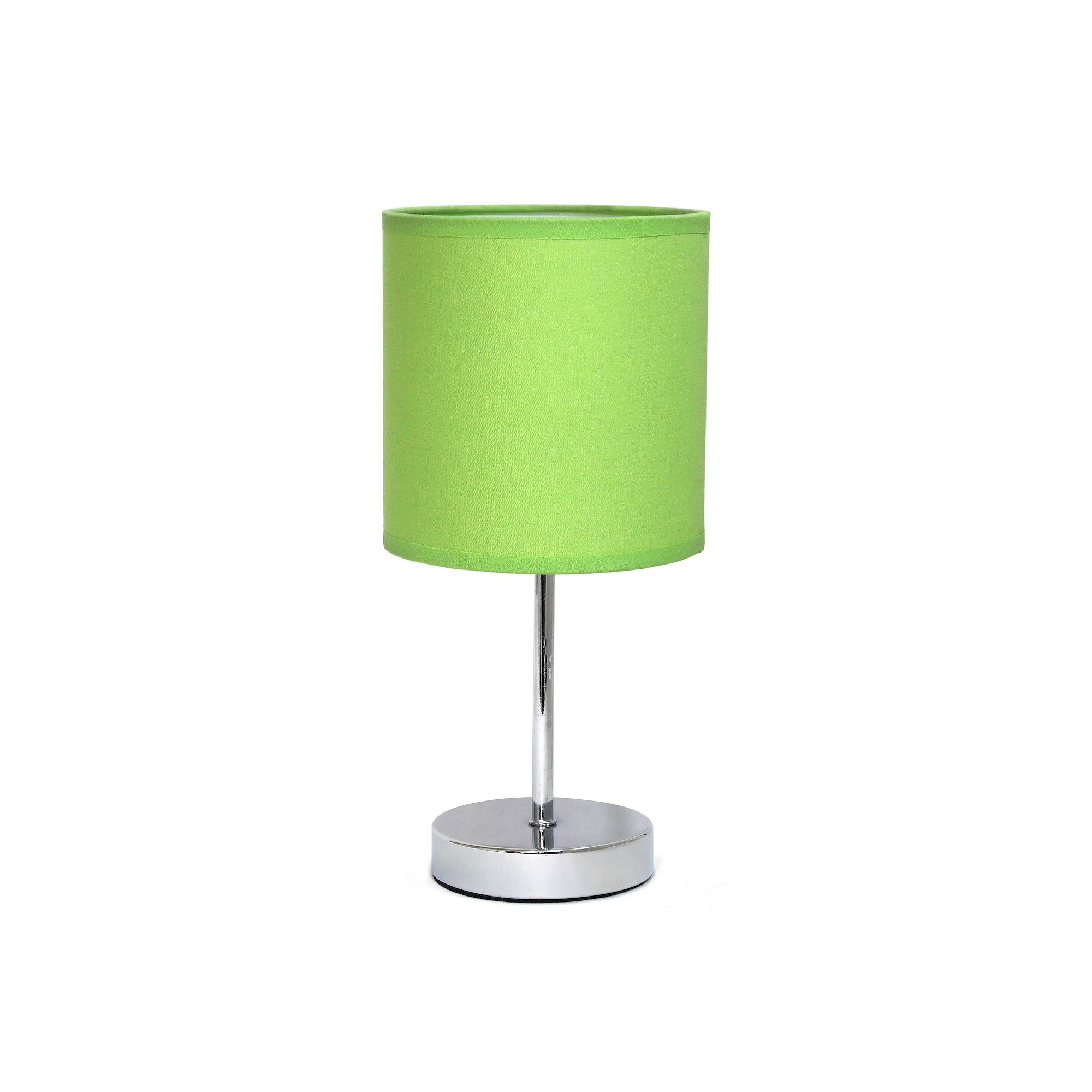 Creekwood Home Petite Metal Stick Lamp, Nickel And Green