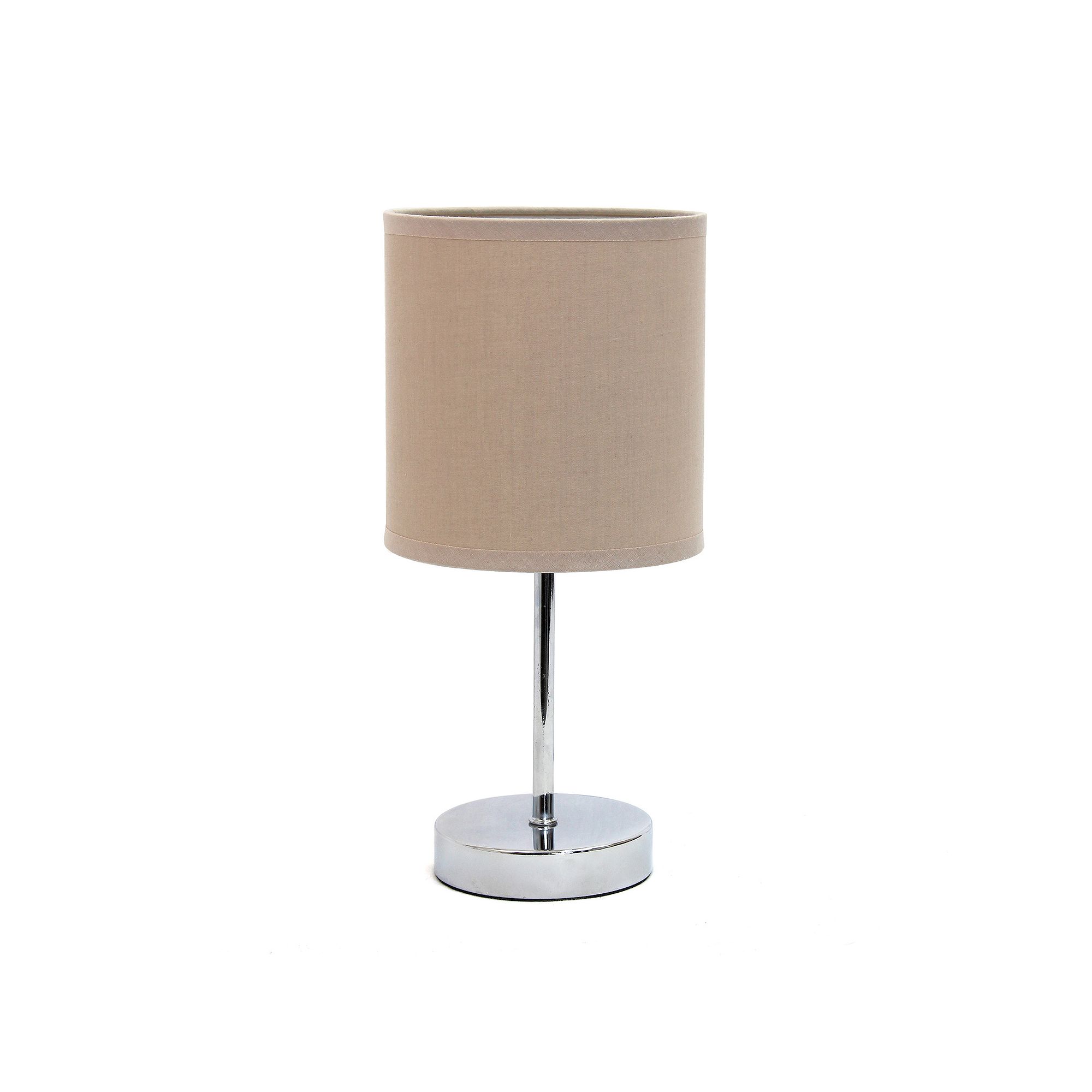 Creekwood Home Petite Metal Stick Lamp, Nickel And Grey