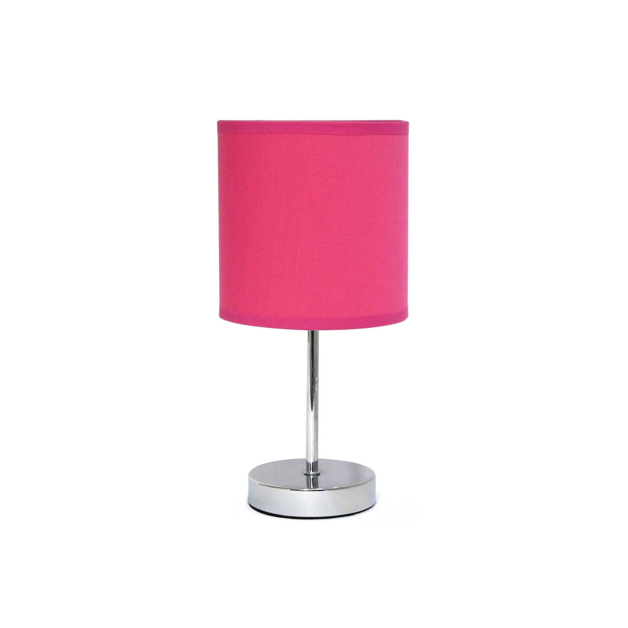 Creekwood Home Petite Metal Stick Lamp, Nickel And  Pink