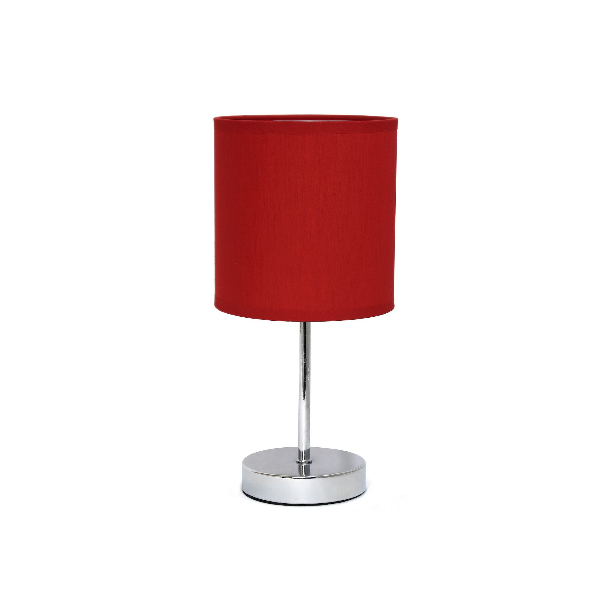 Creekwood Home Petite Metal Stick Lamp, Nickel And Red