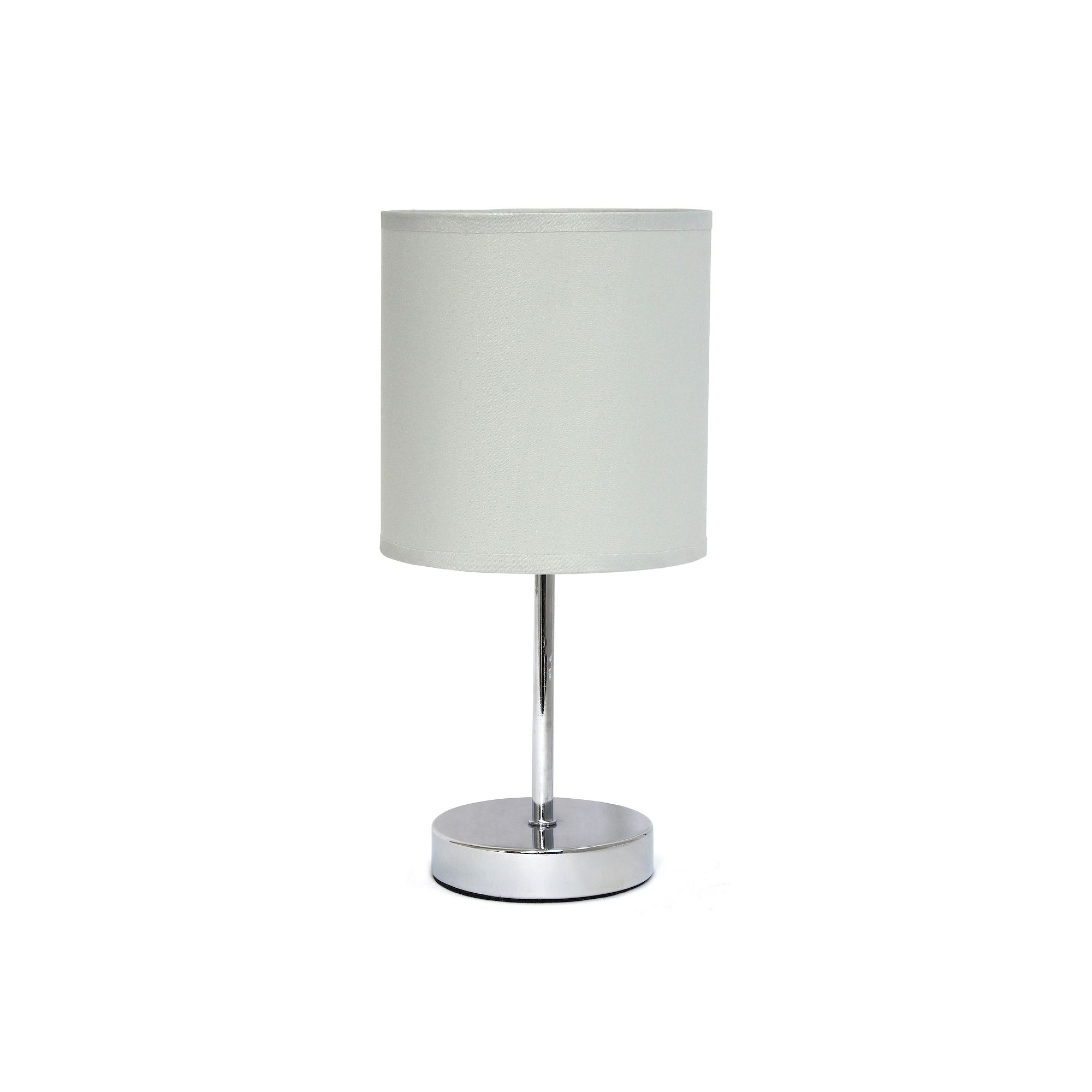 Creekwood Home Petite Metal Stick Lamp, Nickel And Slate Grey
