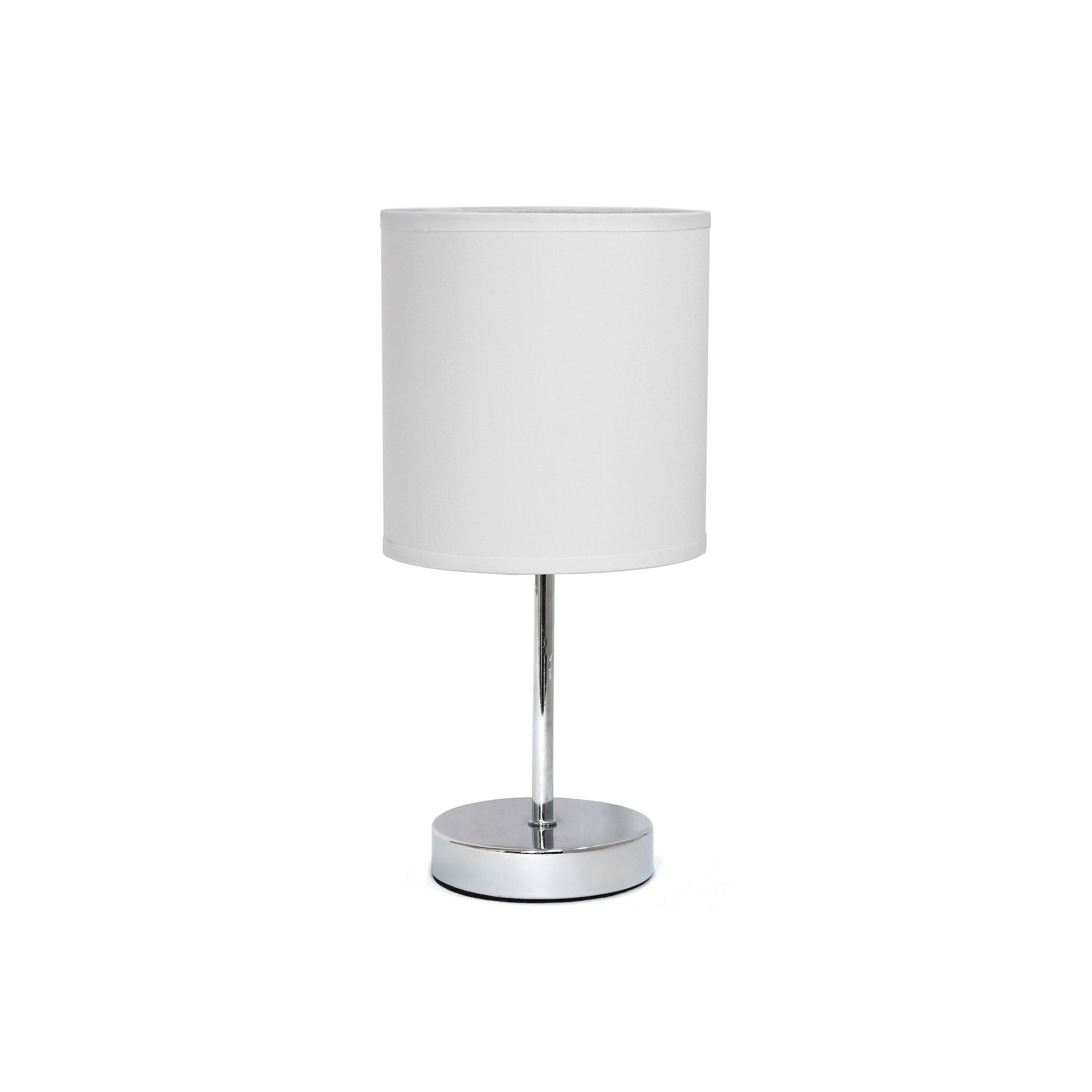 Creekwood Home Petite Metal Stick Lamp, Nickel And White