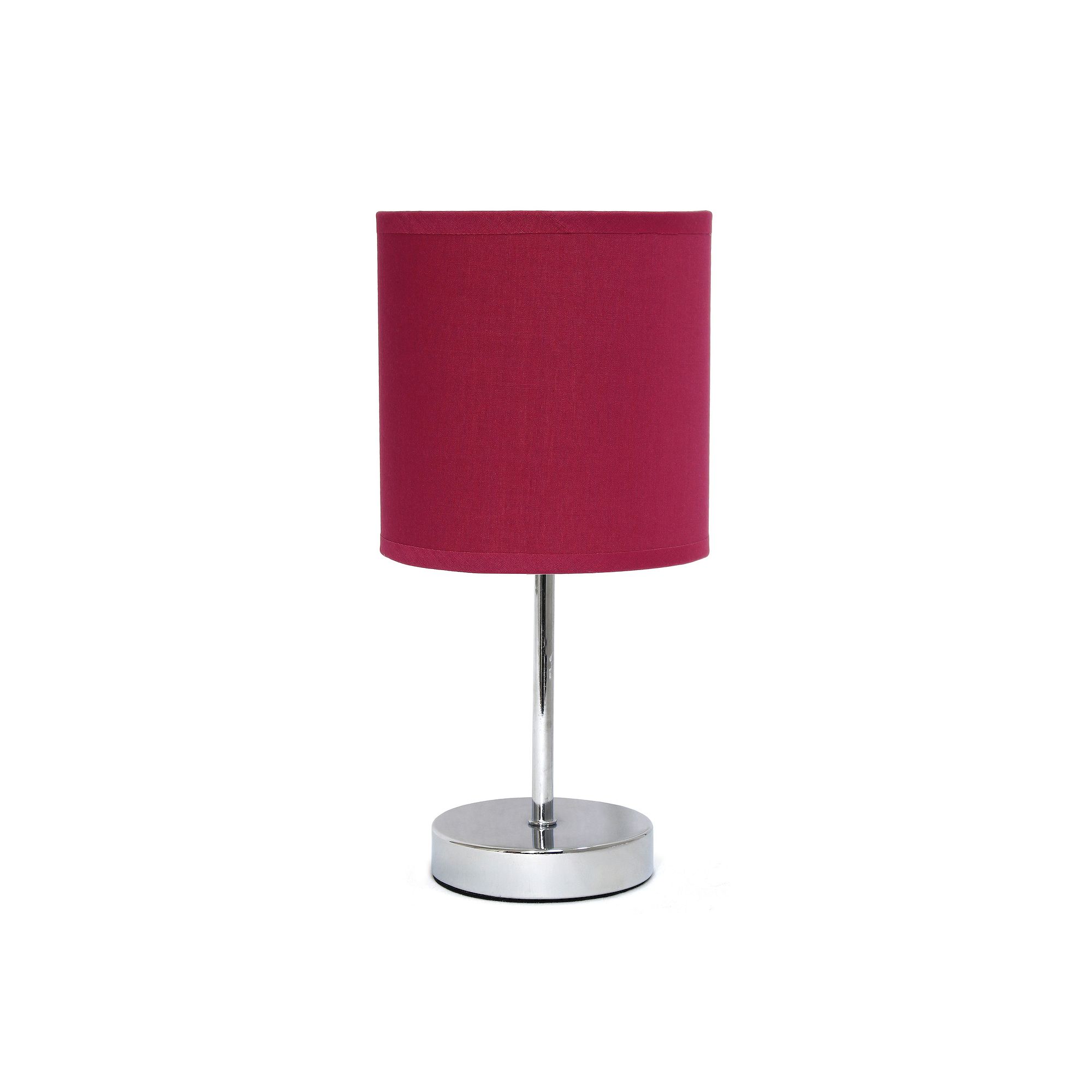 Creekwood Home Petite Metal Stick Lamp, Nickel And Wine