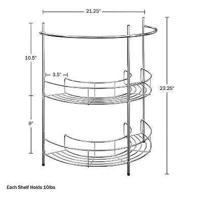 Lavish Home 2-Shelf Compact Pedestal Sink Organizer