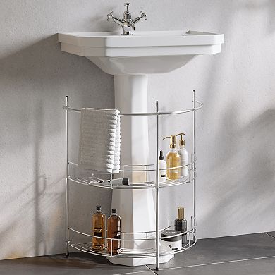 Lavish Home 2-Shelf Compact Pedestal Sink Organizer