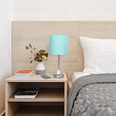 Creekwood Home Metal Table Lamp with Power Outlet Base