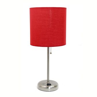 Creekwood Home Metal Table Lamp with Power Outlet Base