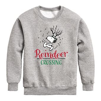 Boys 8-20 Peanuts Reindeer Crossing Crew Fleece Sweatshirt