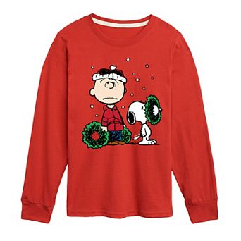Boys 8-20 Peanuts Wreath Long Sleeve Graphic Tee