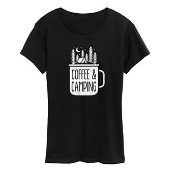 Women's Coffee And Camping Graphic Tee