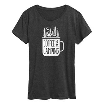 Women's Coffee And Camping Graphic Tee
