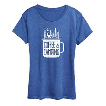 Women's Coffee And Camping Graphic Tee