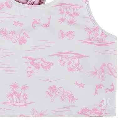 Girls 7-16 Hurley Knotted Tropical UPF 50+ Tankini and Bottoms Swimsuit Set