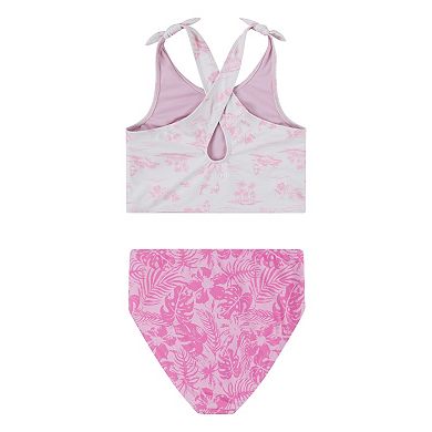 Girls 7-16 Hurley Knotted Tropical UPF 50+ Tankini and Bottoms Swim Set