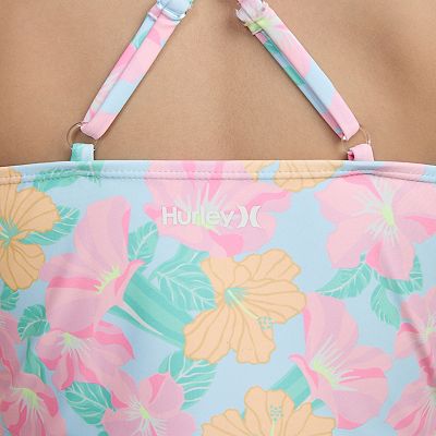 Girls 7-16 Hurley 3-Piece UPF 50+ Floral Rash Guard Bikini and