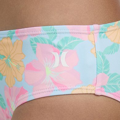 Girls 7-16 Hurley 3-Piece UPF 50+ Floral Rash Guard Bikini and Bottoms Swimsuit Set