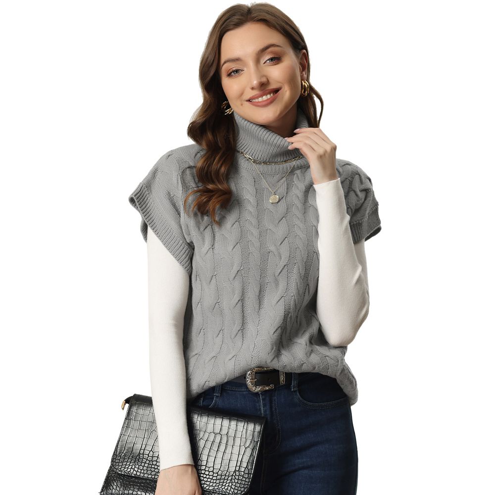 Turtleneck Sleeveless Sweater Vest
