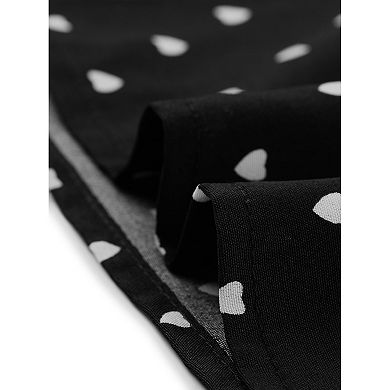 Women's Button Decor Split Heart Printed Midi Pencil Skirt